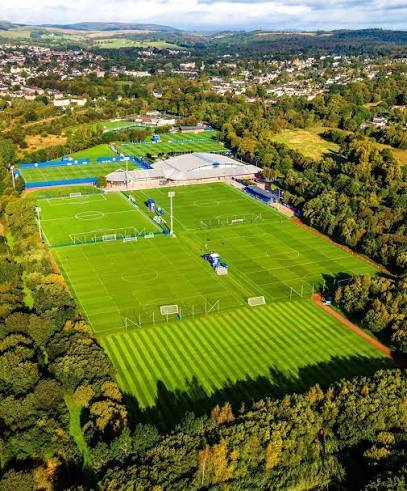 Aerial view of the Rangers Training Centre pitches